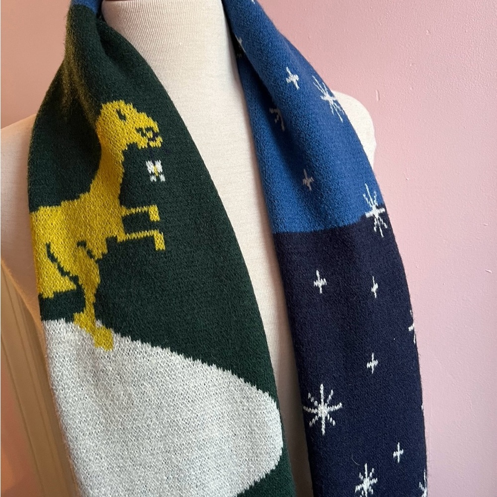 UO Dash Scene Dinosaur and Snowflake Scarf